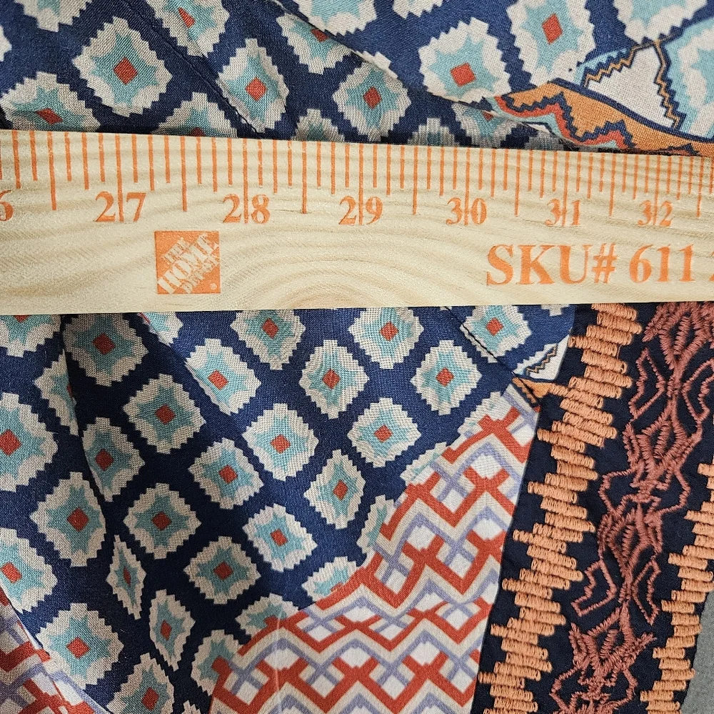 Tolani Collection O/S Kimono Duster Cardigan Boho Open Front Floral & Geometric - Picture 7 of 10